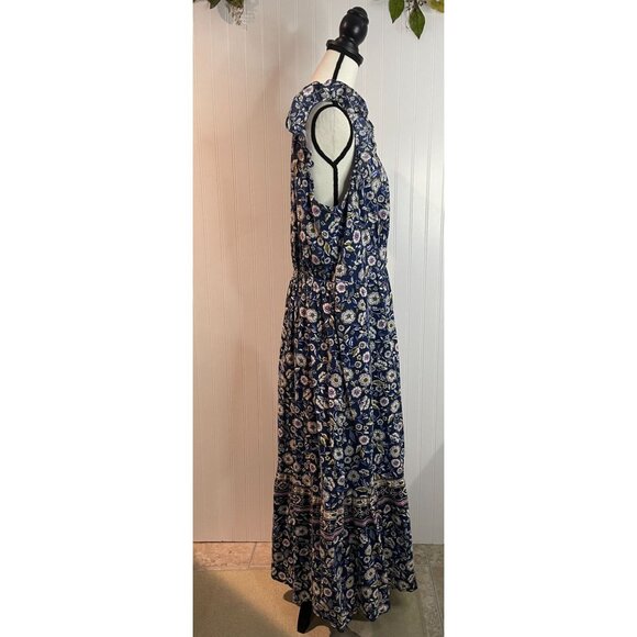 Lane Bryant Floral Print Maxi Dress With Pockets 16 100% Cotton Shell - Picture 2 of 15